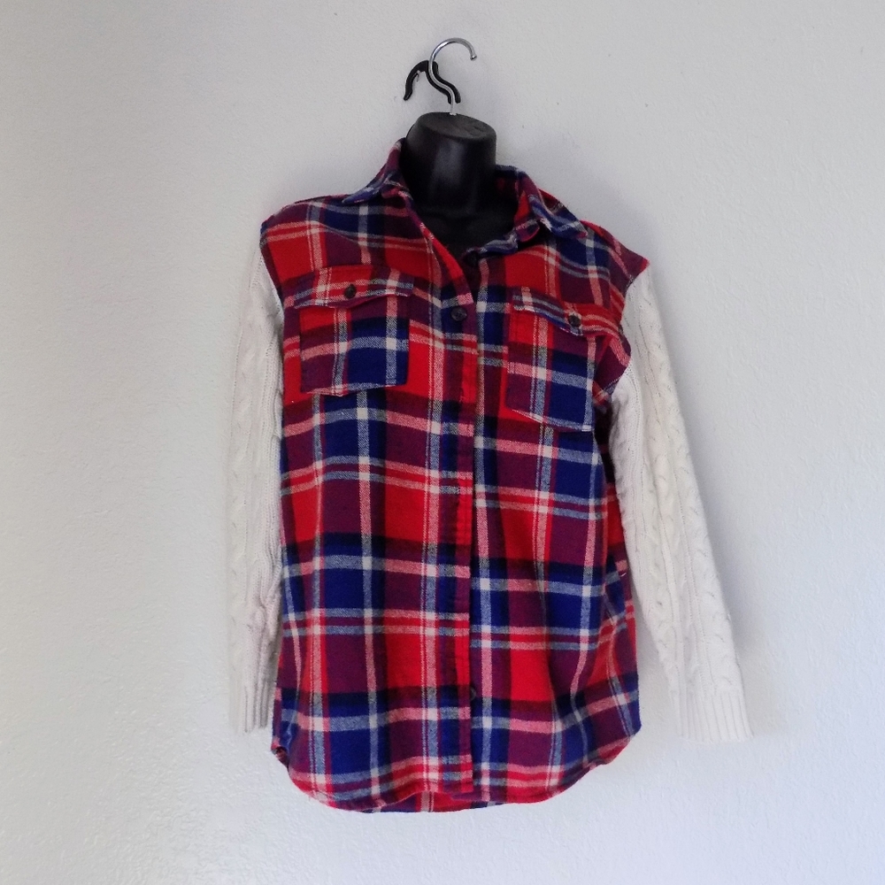 Cozy flannel/sweater.  Long sleeve. Forever 21